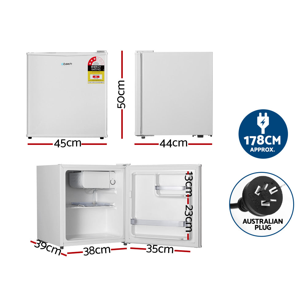 Devanti 48L Bar Fridge – White