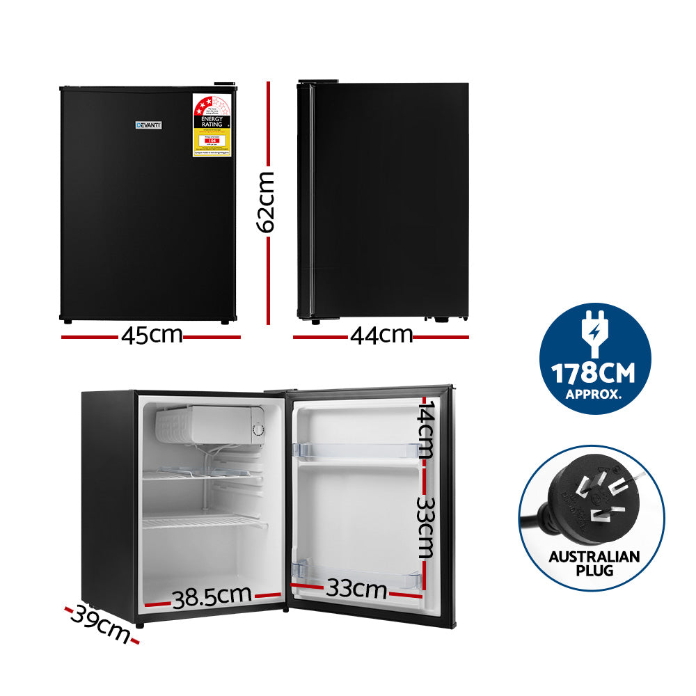 Devanti 70L Bar Fridge - Black