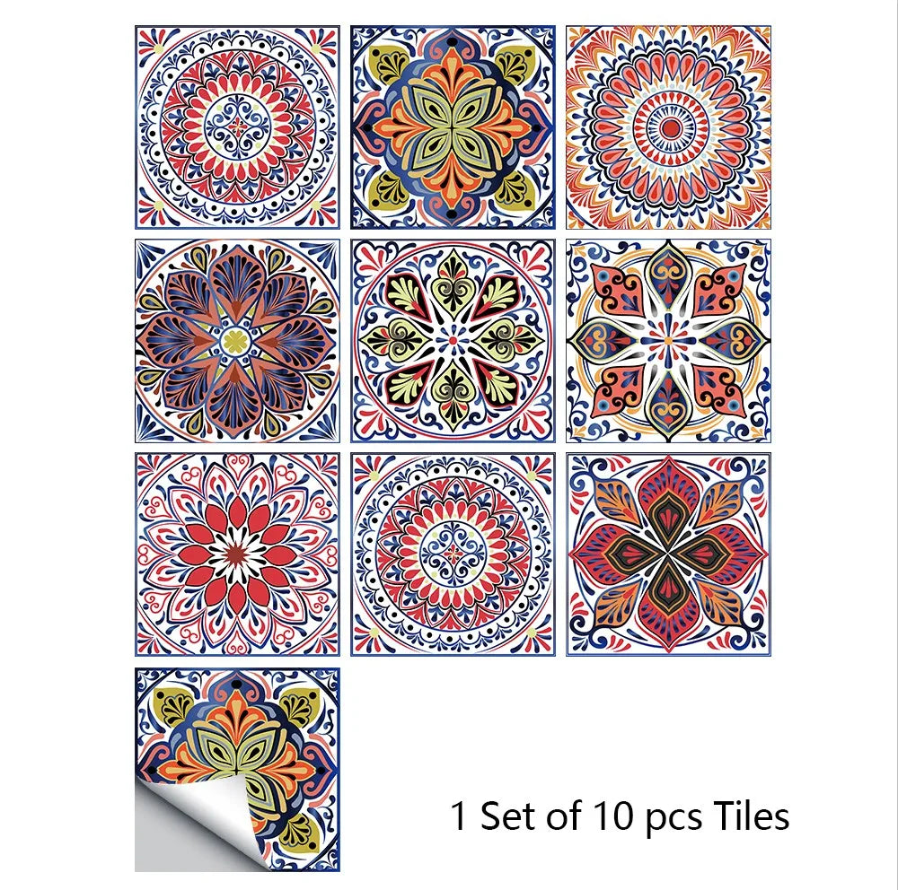 Mandala Style Crystal Tiles Ceramics Wall Stickers - MASS FABRICATIONS