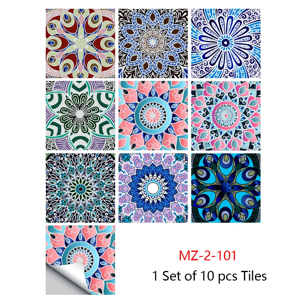 Mandala Style Crystal Tiles Ceramics Wall Stickers - MASS FABRICATIONS