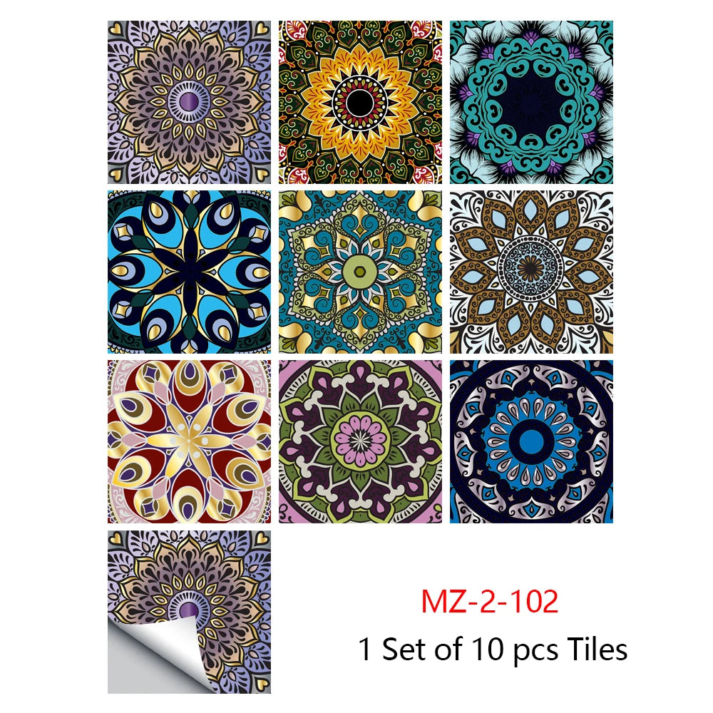 Mandala Style Crystal Tiles Ceramics Wall Stickers - MASS FABRICATIONS
