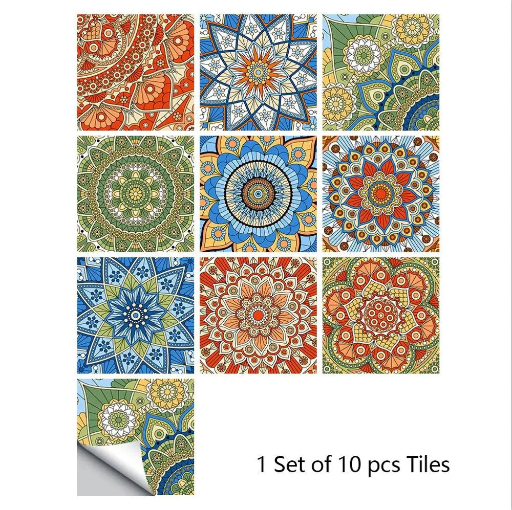 Mandala Style Crystal Tiles Ceramics Wall Stickers - MASS FABRICATIONS