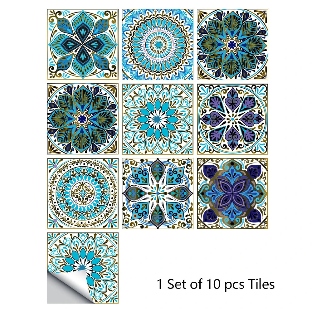 Mandala Style Crystal Tiles Ceramics Wall Stickers - MASS FABRICATIONS