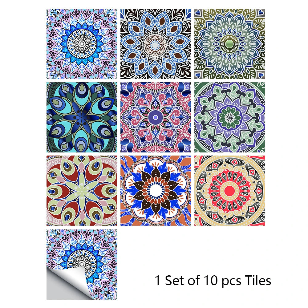Mandala Style Crystal Tiles Ceramics Wall Stickers - MASS FABRICATIONS