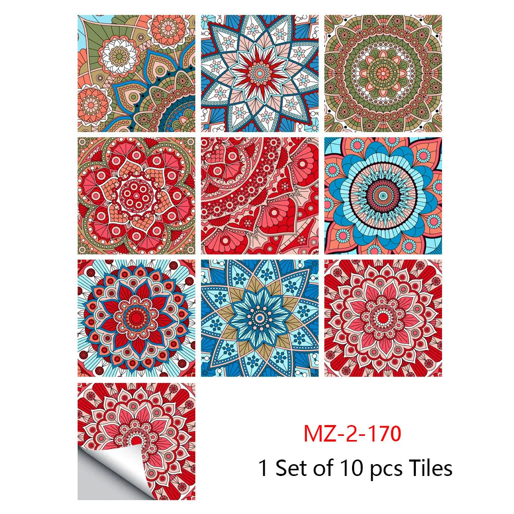 Mandala Style Crystal Tiles Ceramics Wall Stickers - MASS FABRICATIONS