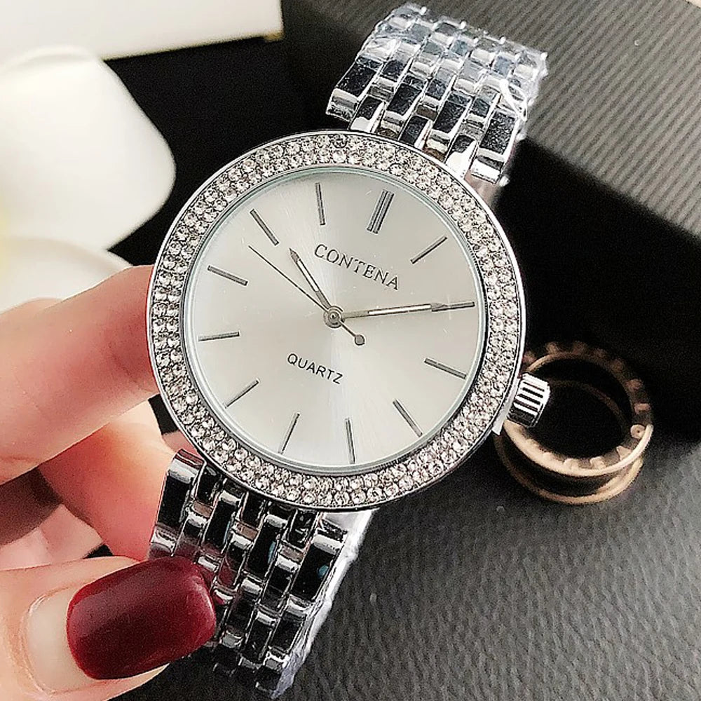 Contena Luxury Silver Women's Wrist Watch - MASS FABRICATIONS