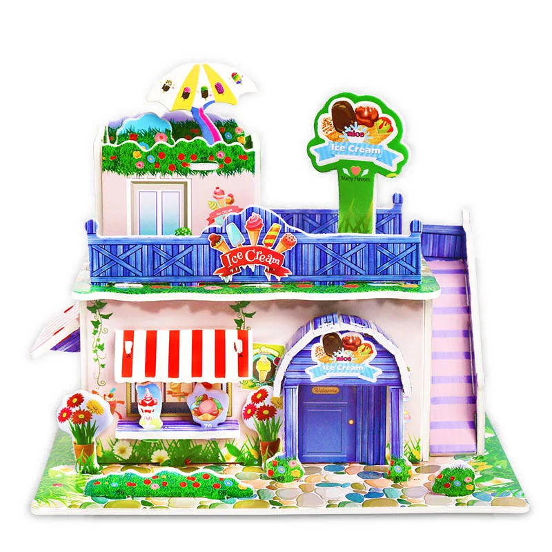 Kids DIY 3D House & Castle Building Puzzle - MASS FABRICATIONS