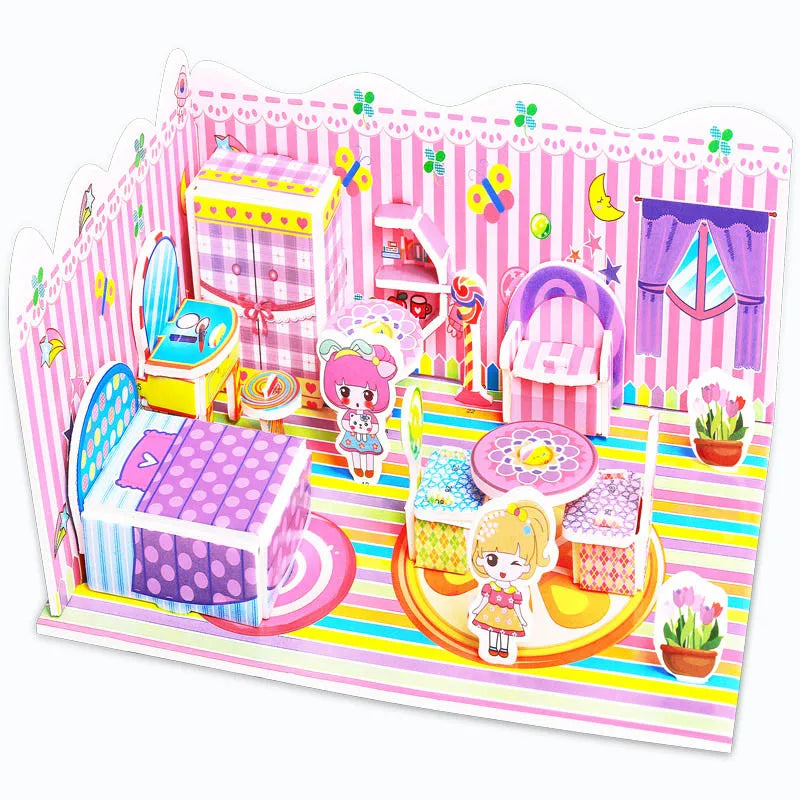 Kids DIY 3D House & Castle Building Puzzle - MASS FABRICATIONS