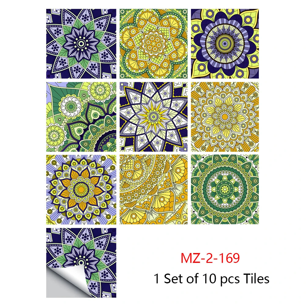 Mandala Style Crystal Tiles Ceramics Wall Stickers - MASS FABRICATIONS