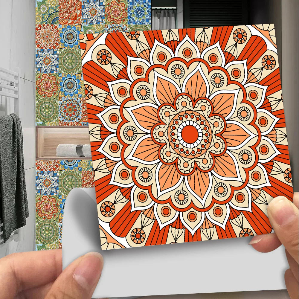 Mandala Style Crystal Tiles Ceramics Wall Stickers - MASS FABRICATIONS