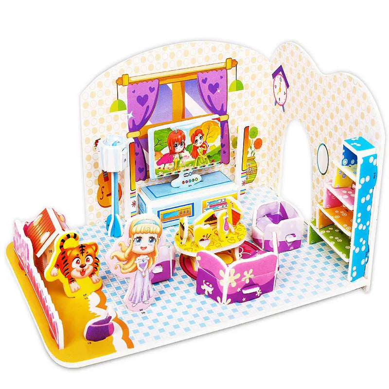 Kids DIY 3D House & Castle Building Puzzle - MASS FABRICATIONS