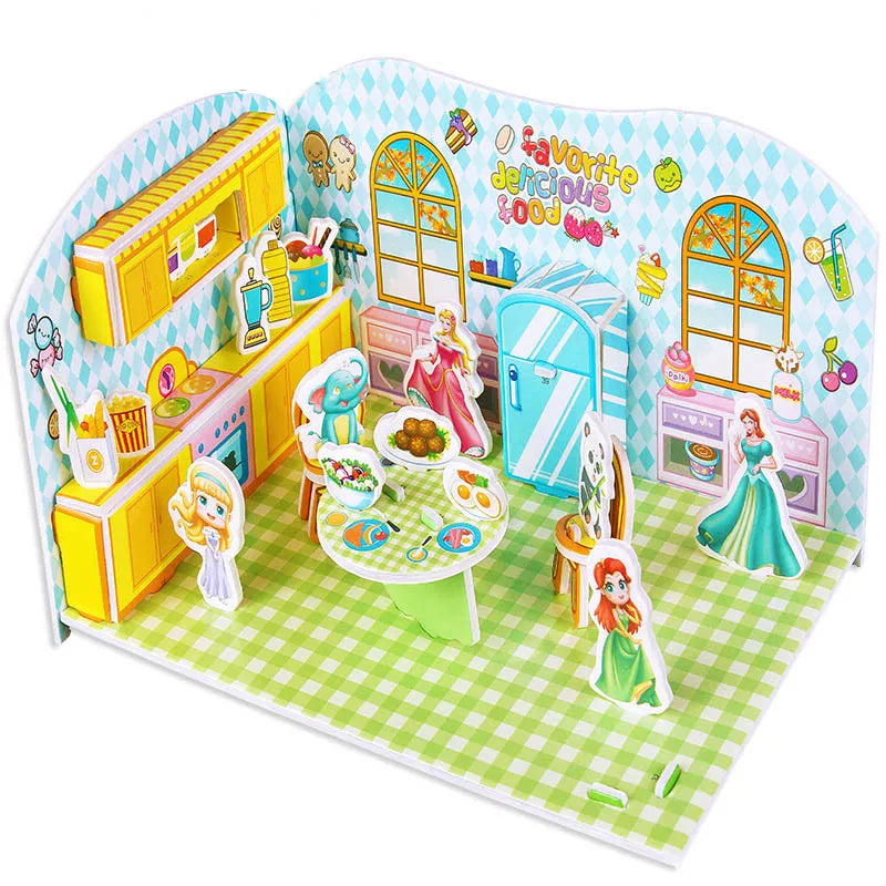 Kids DIY 3D House & Castle Building Puzzle - MASS FABRICATIONS