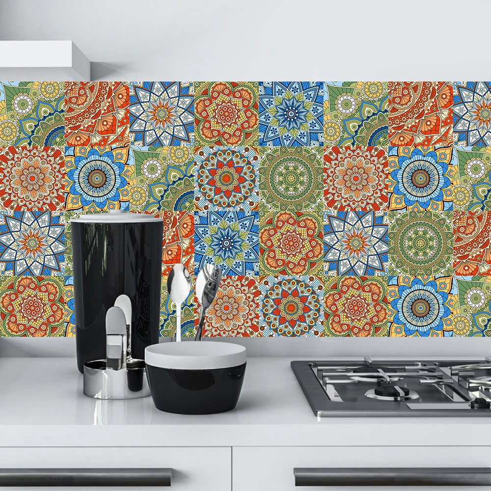 Mandala Style Crystal Tiles Ceramics Wall Stickers - MASS FABRICATIONS