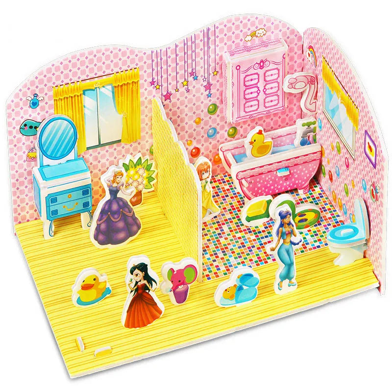 Kids DIY 3D House & Castle Building Puzzle - MASS FABRICATIONS