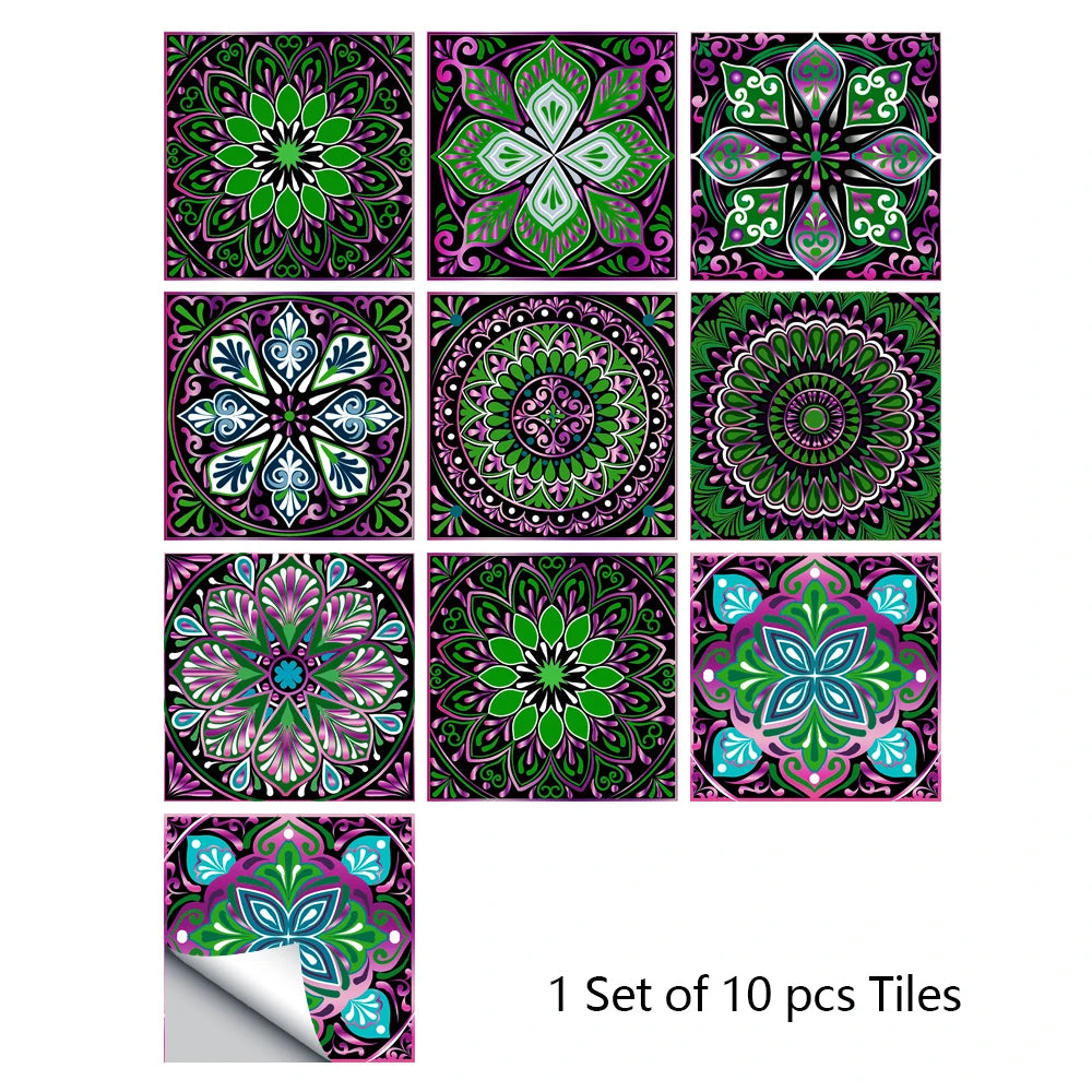 Mandala Style Crystal Tiles Ceramics Wall Stickers - MASS FABRICATIONS