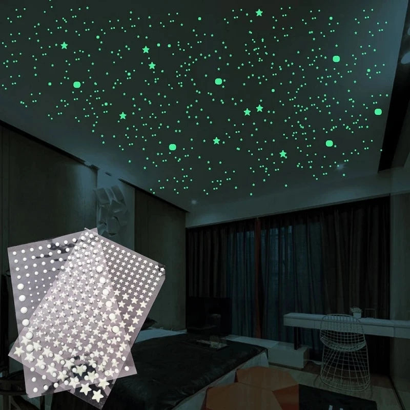 Luminous 3D Stars Wall Stickers for Kids Room - MASS FABRICATIONS
