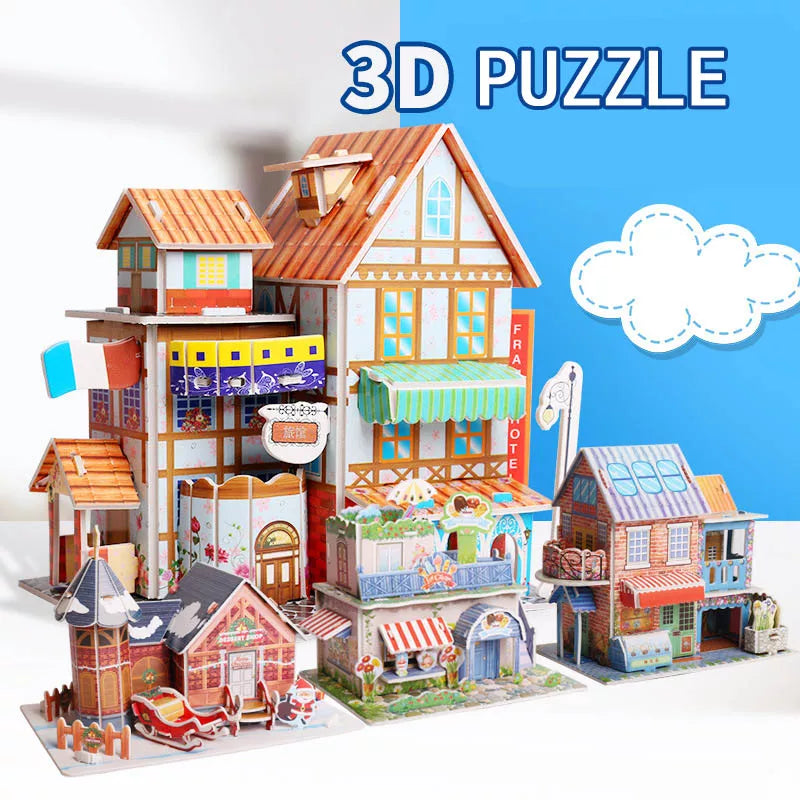 Kids DIY 3D House & Castle Building Puzzle - MASS FABRICATIONS