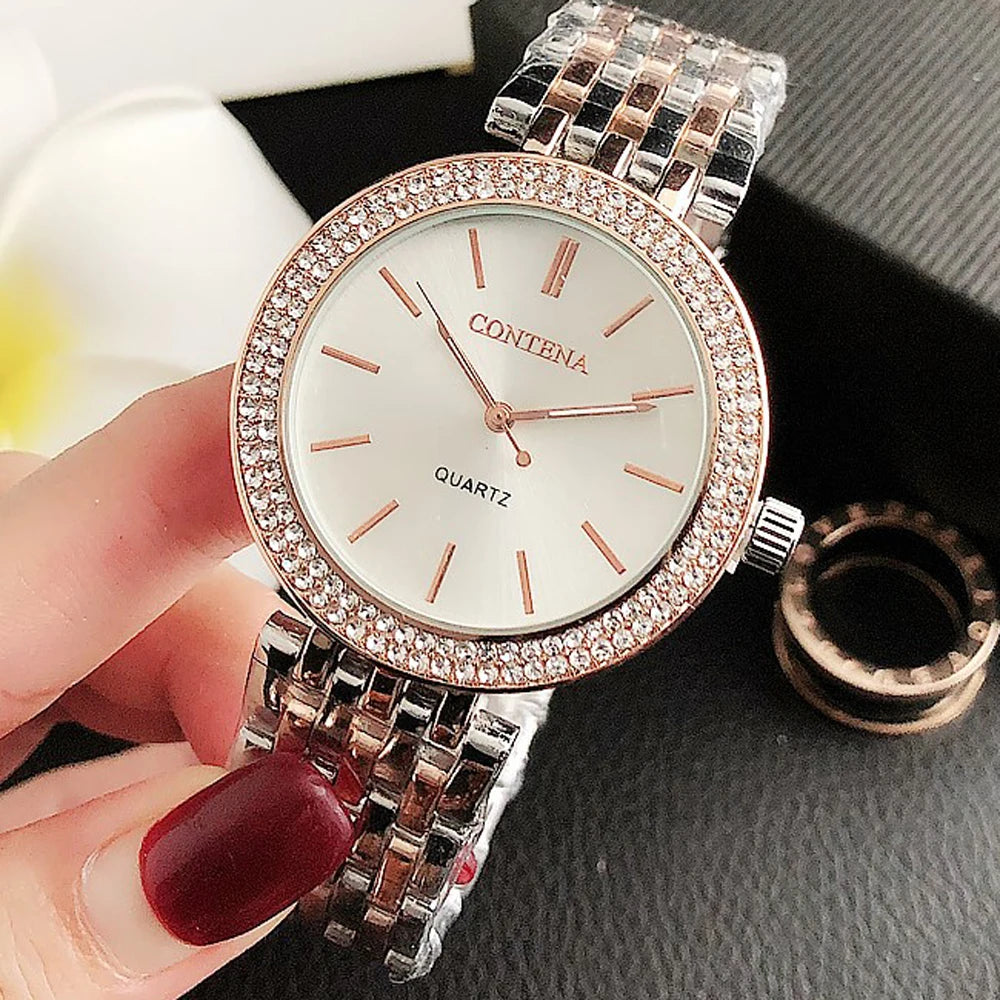 Contena Luxury Silver Women's Wrist Watch - MASS FABRICATIONS