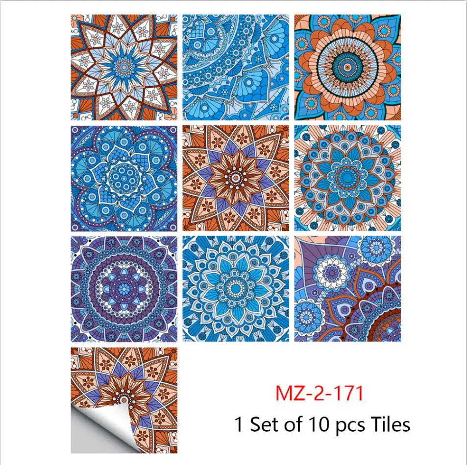 Mandala Style Crystal Tiles Ceramics Wall Stickers - MASS FABRICATIONS