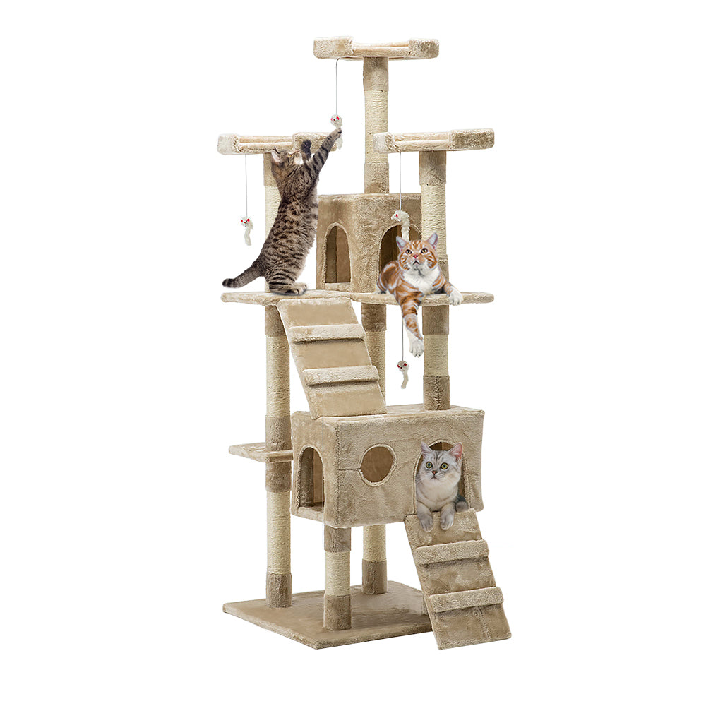 i.Pet 180cm Cat Tree Tower Scratcher Condo – Beige