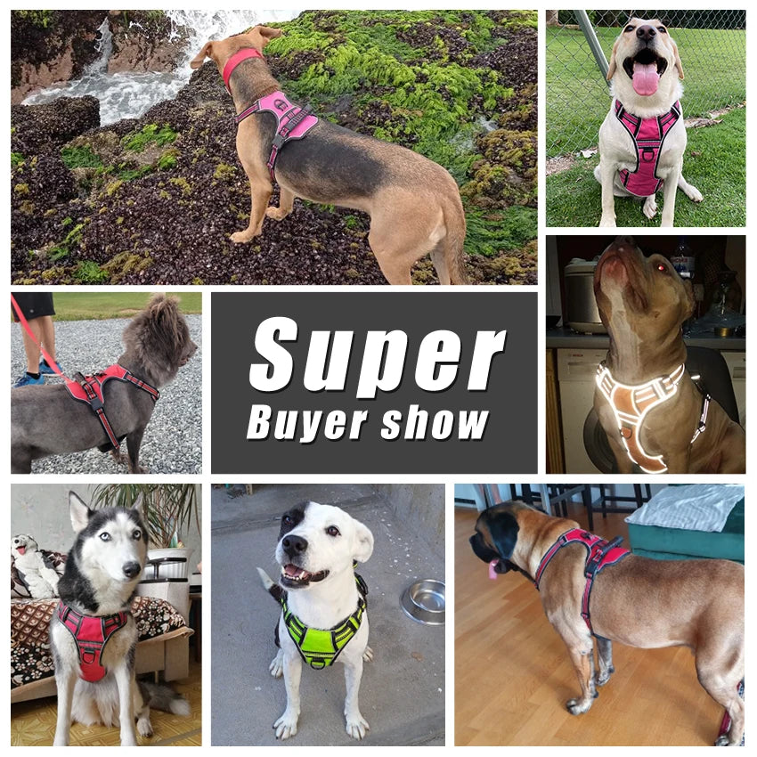 Reflective Dog Harness Vest with Handle - MASS FABRICATIONS