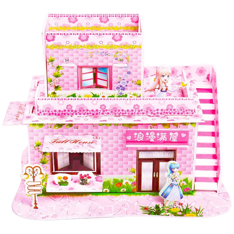Kids DIY 3D House & Castle Building Puzzle - MASS FABRICATIONS