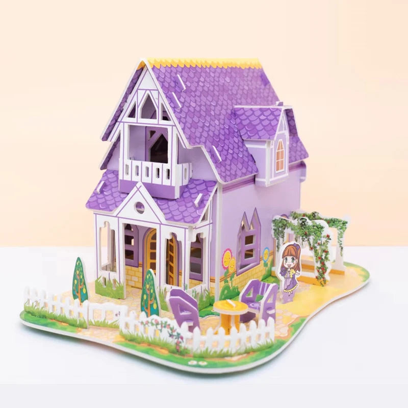 Kids DIY 3D House & Castle Building Puzzle - MASS FABRICATIONS