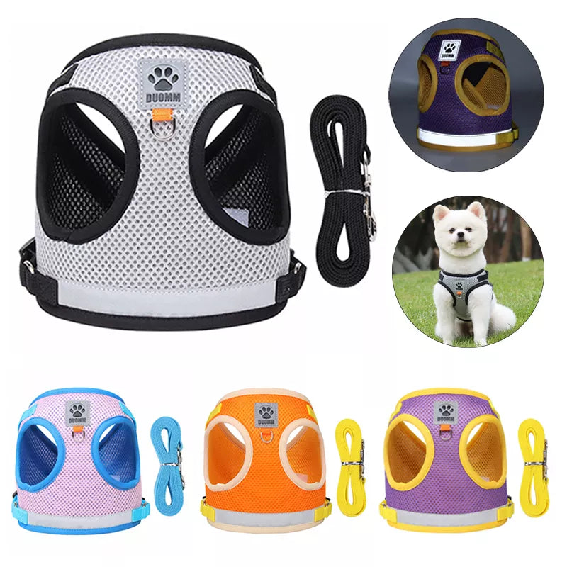 Reflective Safety Pet Dog Harness and Leash Set - MASS FABRICATIONS