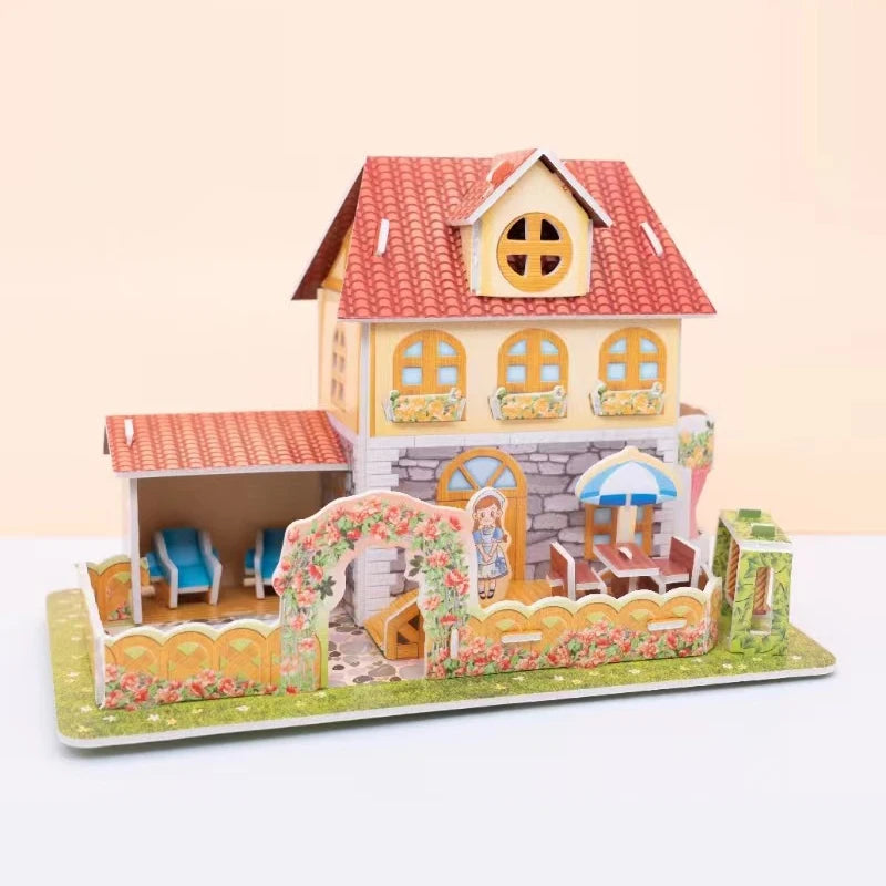 Kids DIY 3D House & Castle Building Puzzle - MASS FABRICATIONS