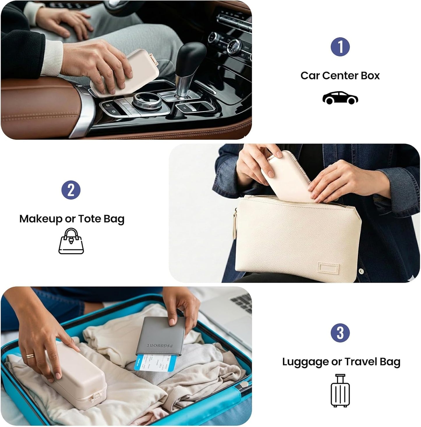 Foldable 7 Day Pill Organiser – Large Compartments with Emergency Storage – Khaki