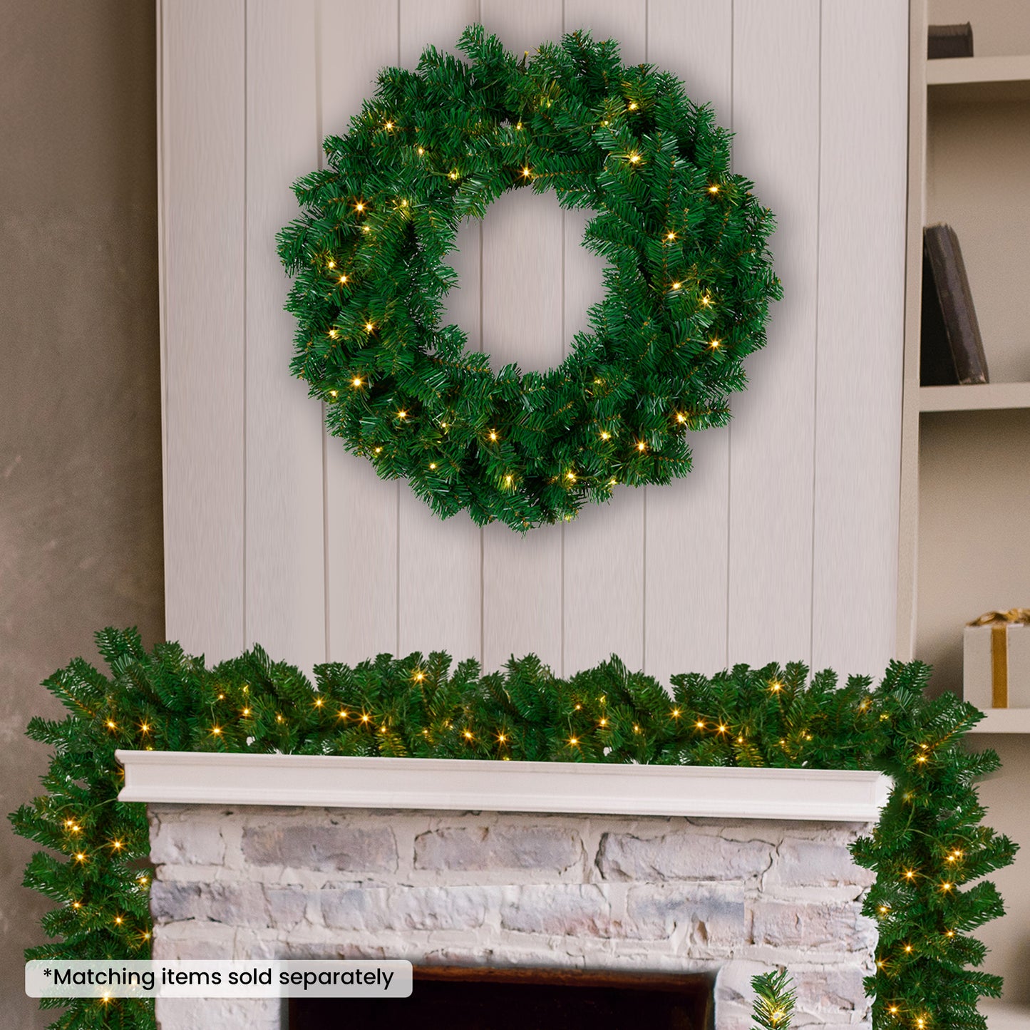 Christabelle 61cm Chadwick Christmas Wreath with LED Lights