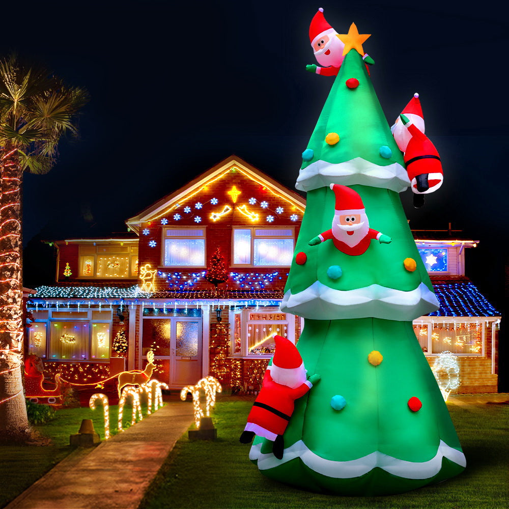 5m Jingle Jollys Inflatable Santa Tree