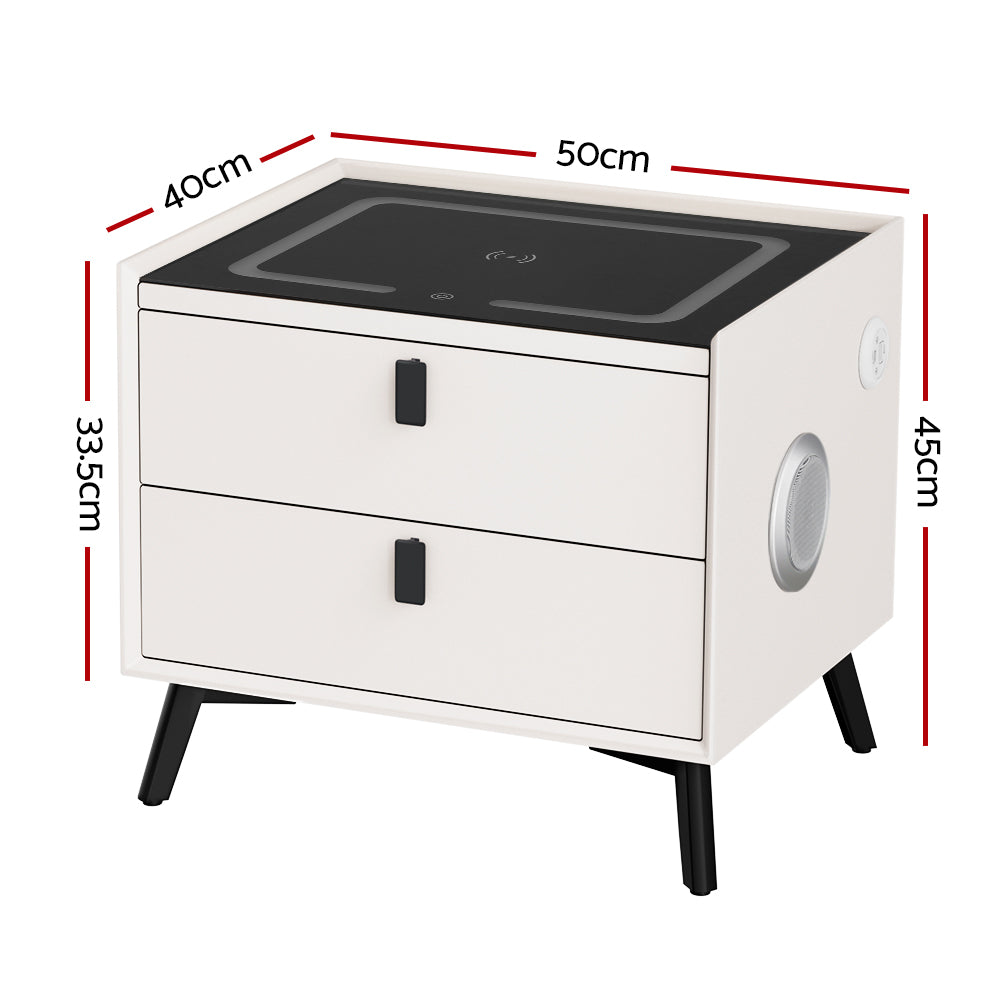 Smart Bedside Table with Wireless Charging