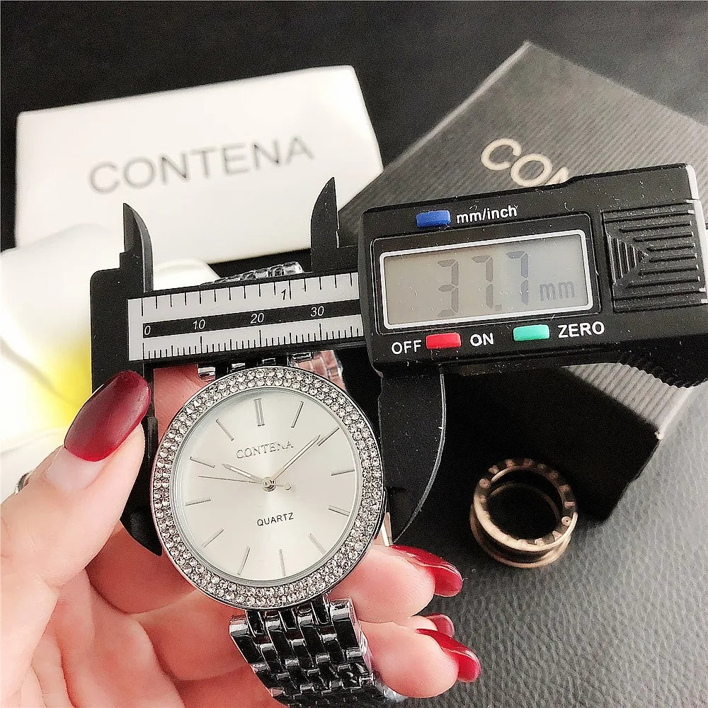 Contena Luxury Silver Women's Wrist Watch - MASS FABRICATIONS 