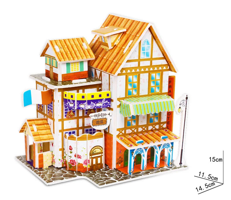 Kids DIY 3D House & Castle Building Puzzle - MASS FABRICATIONS 