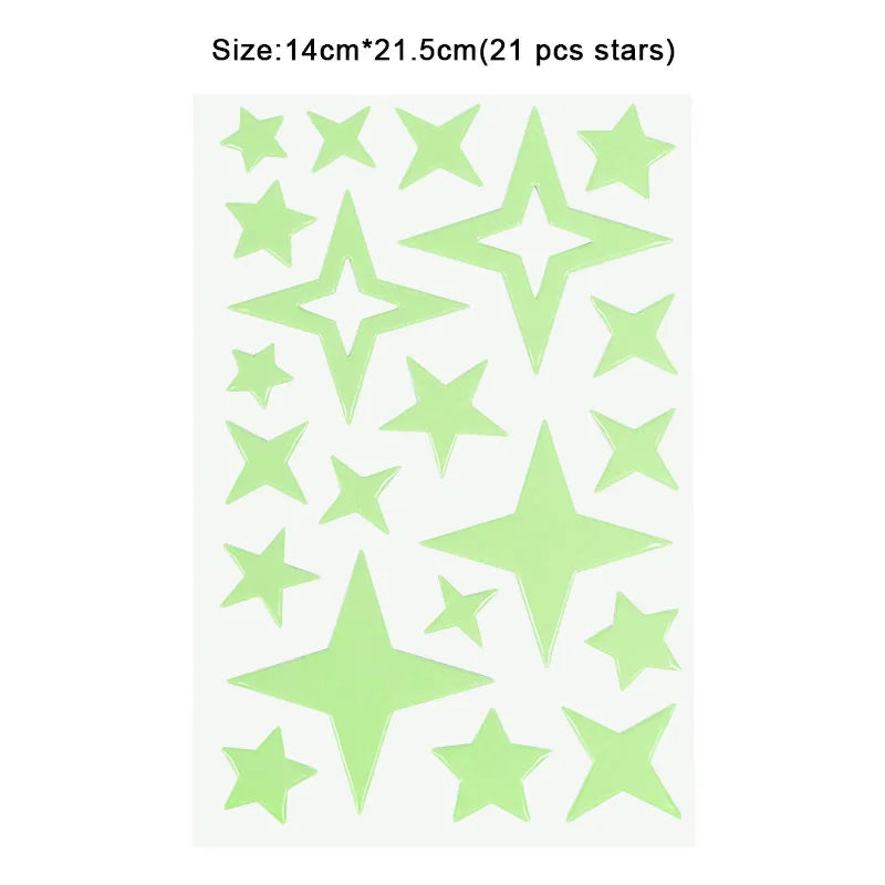 Luminous 3D Stars Wall Stickers for Kids Room - MASS FABRICATIONS 