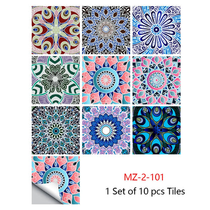 Mandala Style Crystal Tiles Ceramics Wall Stickers - MASS FABRICATIONS 