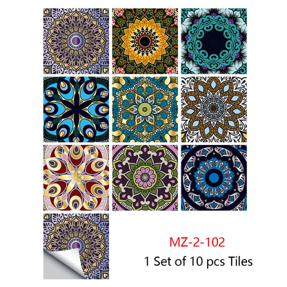 Mandala Style Crystal Tiles Ceramics Wall Stickers - MASS FABRICATIONS 