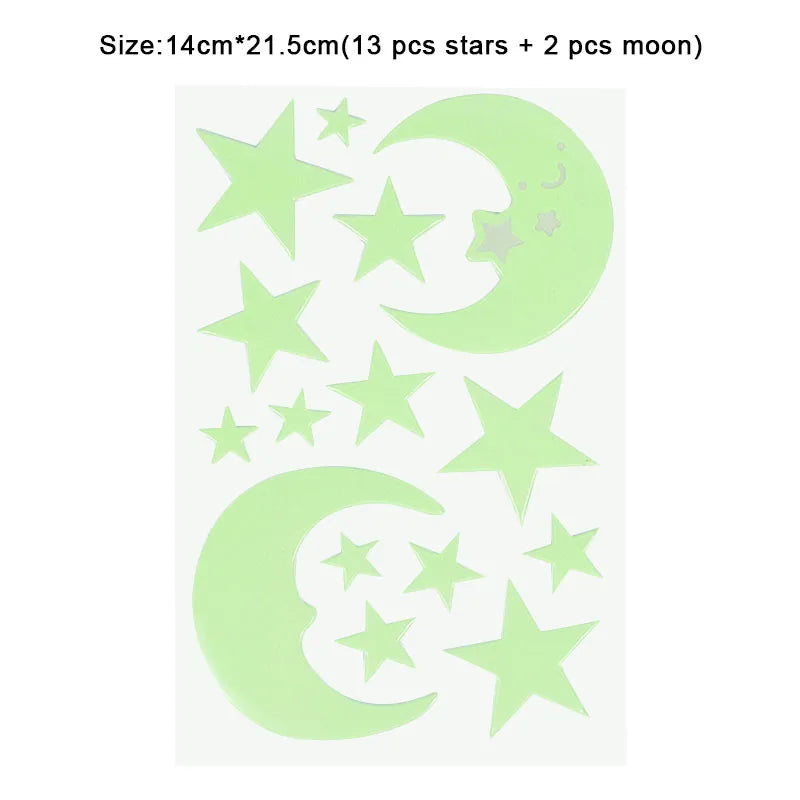 Luminous 3D Stars Wall Stickers for Kids Room - MASS FABRICATIONS 