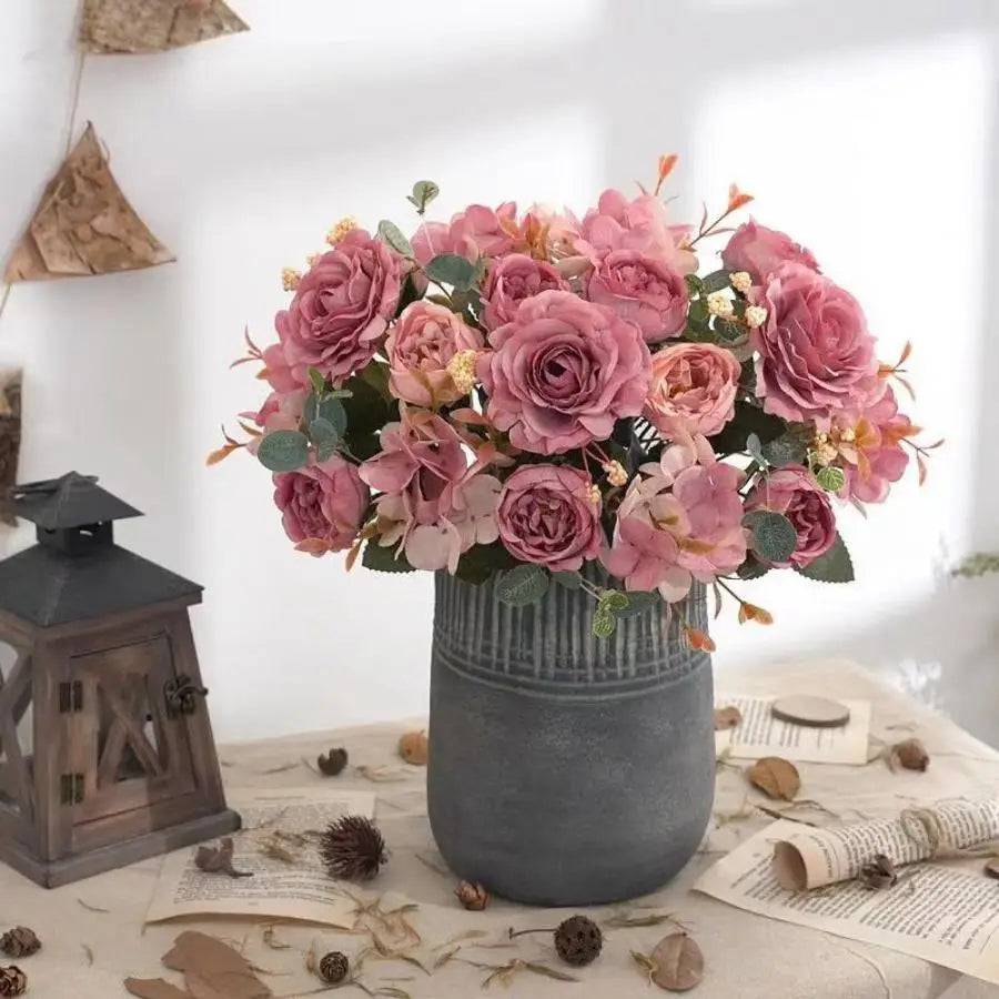 Artificial Retro Silk Rose Bouquet - MASS FABRICATIONS 