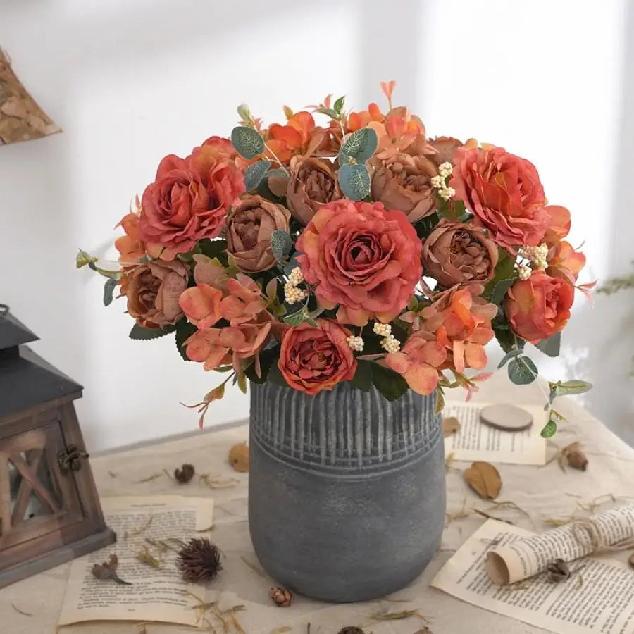 Artificial Retro Silk Rose Bouquet - MASS FABRICATIONS 