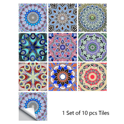 Mandala Style Crystal Tiles Ceramics Wall Stickers - MASS FABRICATIONS 