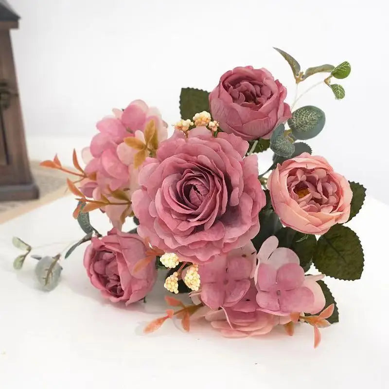 Artificial Retro Silk Rose Bouquet - MASS FABRICATIONS 