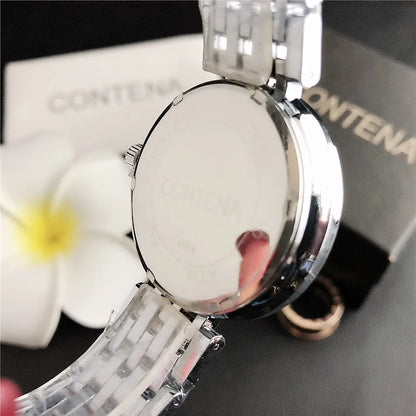 Contena Luxury Silver Women's Wrist Watch - MASS FABRICATIONS 