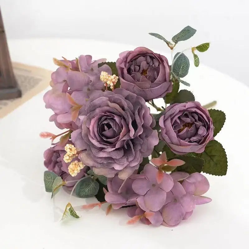 Artificial Retro Silk Rose Bouquet - MASS FABRICATIONS 