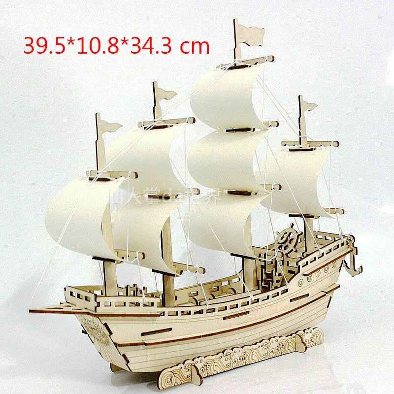 Wooden Puzzle Ship Jigsaw Building Blocks Model - MASS FABRICATIONS 