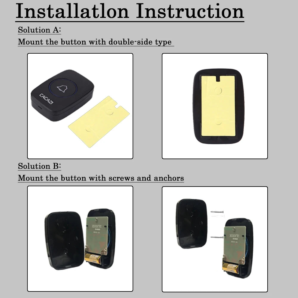 CACAZI Wireless Waterproof Doorbell - MASS FABRICATIONS 