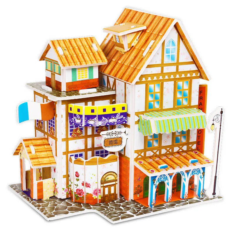 Kids DIY 3D House & Castle Building Puzzle - MASS FABRICATIONS 