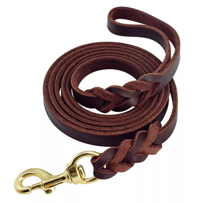 Genuine Leather Dog Leash - MASS FABRICATIONS 