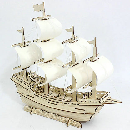 Wooden Puzzle Ship Jigsaw Building Blocks Model - MASS FABRICATIONS 